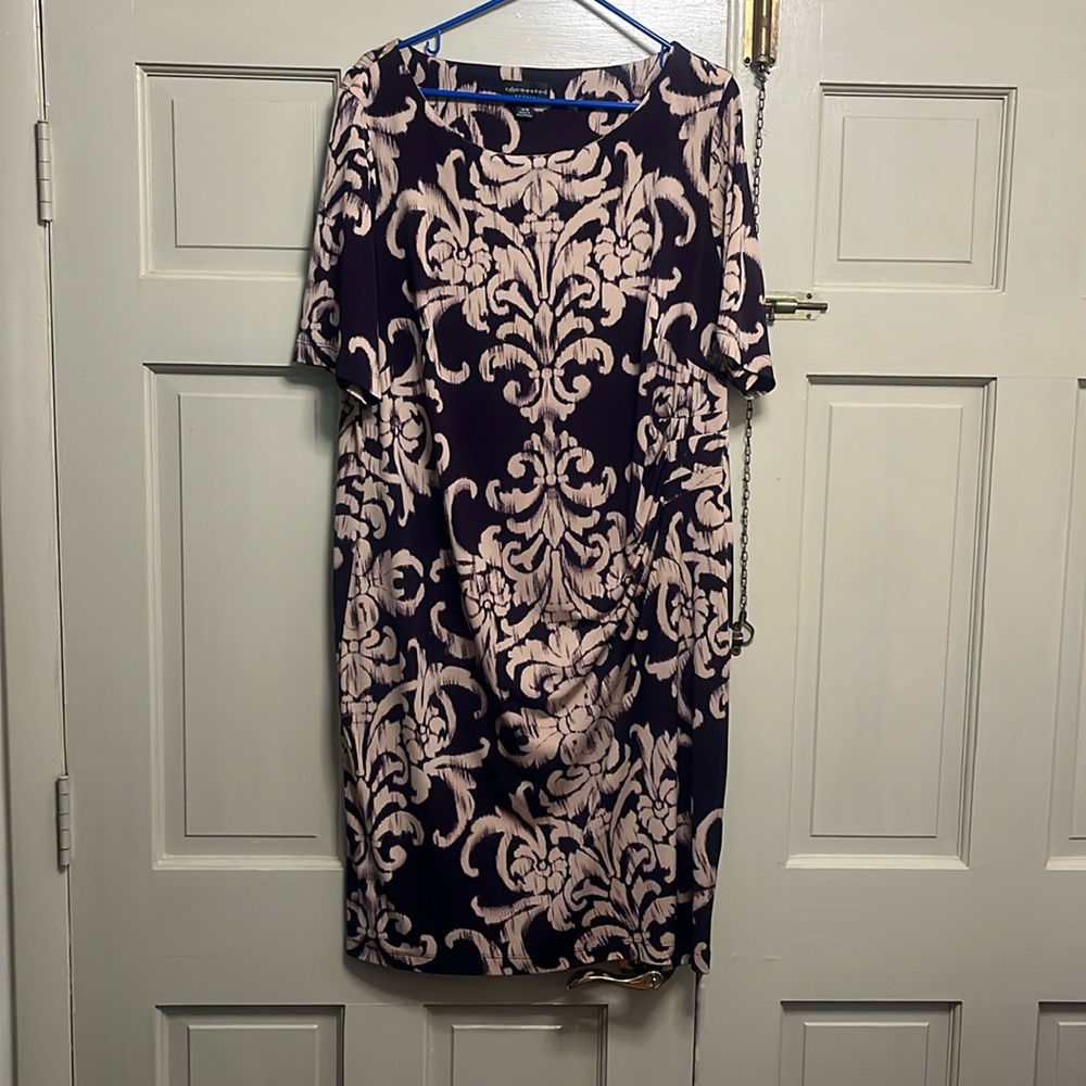 Connected Apparel. Size 18W. Beige. Below knee.